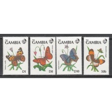 Gambia - Correo 1991 Yvert 1089/92 ** Mnh  Fauna mariposas