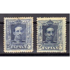 España Reinado Alfonso XIII 1922 Edifil NE 23/4 * Mh  nº 24 manchas del tiempo