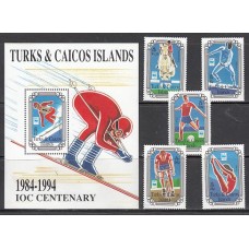 Turk y Caicos - Correo Yvert 1107/10+H,145/6 ** Mnh  Deportes olimpicos