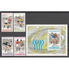 Nicaragua - Correo 1978 Yvert 1108/9 + A 912/3 + H 141 ** Mnh Deportes fútbol