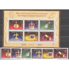 Jersey - Correo 2003 Yvert 1109/14+H.48 ** Mnh Coronación Isabel II