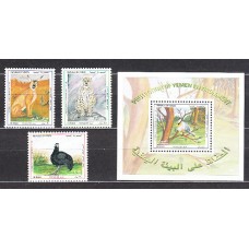 Republica del Yemen - Correo Yvert 111/3+H,12 ** Mnh  Fauna