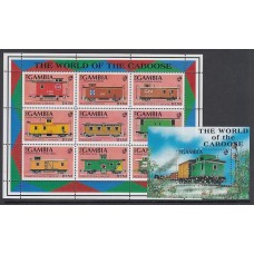 Gambia - Correo 1992 Yvert 1120/8+H.134 ** Mnh  Trenes