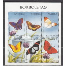 Angola Correo Yvert 1121/6 ** Mnh  Fauna mariposas