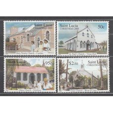 Santa Lucia - Correo Yvert 1130/3 ** Mnh Navidad iglesias