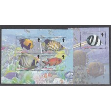 Montserrat - Correo Yvert 1131/4 + H 100 ** Mnh Fauna peces