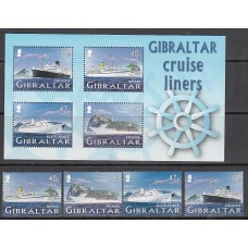 Gibraltar - Correo 2005 Yvert 1132/5+H.67 ** Mnh Barcos
