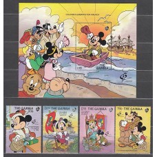 Gambia - Correo 1992 Yvert 1133/6+H.138 ** Mnh  Walt Disney