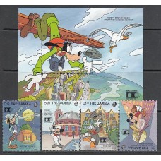 Gambia - Correo 1992 Yvert 1141/4+H.140 ** Mnh  Walt Disney