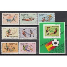Nicaragua - Correo 1981 Yvert 1145/52 + H 146 ** Mnh Deportes fútbol
