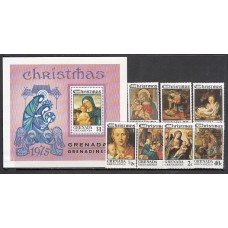 Grenada-Grenadines - Correo Yvert 116/22+H.15 ** Mnh Navidad Pinturas