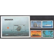 Grenada - Correo 1984 Yvert 1162/5+H.120 ** Mnh Barcos