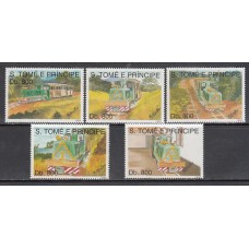 Santo Tomas y Principe - Correo Yvert 1162/6 ** Mnh  Trenes