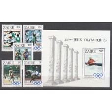 Zaire - Correo Yvert 1169/73+H.34 ** Mnh   Olimpiadas de los Angeles