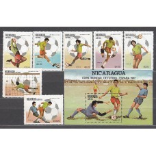 Nicaragua - Correo 1982 Yvert 1175/9 + A 973/4 + H 150 ** Mnh Deportes fútbol