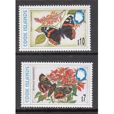 Cook - Correo Yvert 1178/9 ** Mnh Fauna. Mariposas