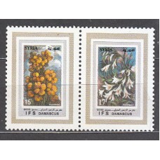 Siria - Correo Yvert 1189/90 ** Mnh  Flores