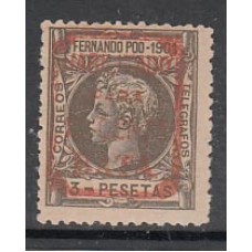 Guinea Sueltos 1901 Edifil B 11 * Mh  Sobrecarga Bata Firma Galvez