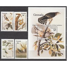 Grenada - Correo 1985 Yvert 1212/5+H.128 ** Mnh Fauna Aves