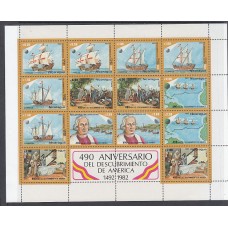 Nicaragua - Correo 1982 Yvert 1214/7 + A 1001/3 minipliego ** Mnh Descubrimiento de América