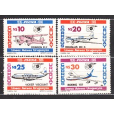 Uruguay - Correo 1987 Yvert 1217/20 ** Mnh Aviones