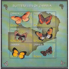 Zambia - Correo Yvert 1226/31 ** Mnh   Fauna mariposas