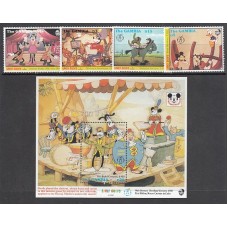 Gambia - Correo 1992 Yvert 1226/9+H.156 ** Mnh  Walt Disney