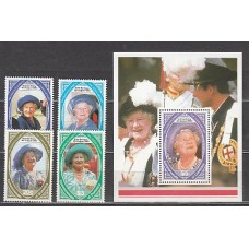 Dominica - Correo 1990 Yvert 1227/30+Hb 169 ** Mnh Reina madre