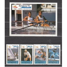 Dominica - Correo 1990 Yvert 1231/4+Hb 170 ** Mnh Olimpiadas de Barcelona