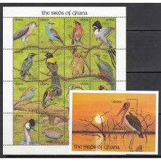 Ghana - Correo 1991 Yvert 1232/47+H.172 ** Mnh  Fauna aves