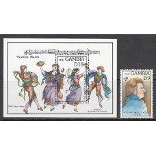 Gambia - Correo 1992 Yvert 1254+H.166 ** Mnh  Música. Mozart