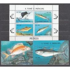 Santo Tomas y Principe - Correo Yvert 1264EB/EE+Hb 163AP/AQ ** Mnh