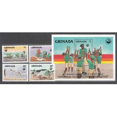 Grenada - Correo 1985 Yvert 1265/8+H.137 ** Mnh