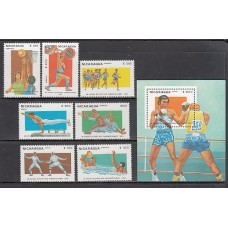 Nicaragua - Correo 1983 Yvert 1271/5 + A 1027/8 + H 157 ** Mnh Deportes