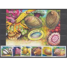 Jersey - Correo 2006 Yvert 1271/76+H.68 ** Mnh Fauna conchas