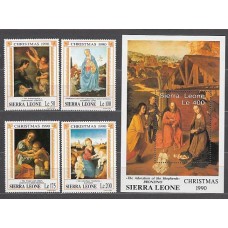 Sierra Leona - Correo Yvert 1274/7+Hb 140 ** Mnh  Navidad