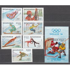 Nicaragua - Correo 1983 Yvert 1282/5 + A 1030/2 + H 161 ** Mnh Olimpiadas de Sarajevo