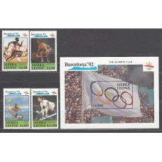 Sierra Leona - Correo Yvert 1282/5+Hb 142 ** Mnh  Olimpiadas de Barcelona