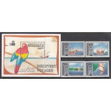 Dominica - Correo 1991 Yvert 1291/4+Hb 186 ** Mnh Descubrimiento de América