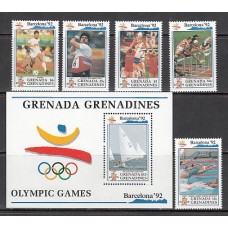 Grenada-Grenadines - Correo Yvert 1298/302+H.236 ** Mnh Olimpiadas de Barcelona