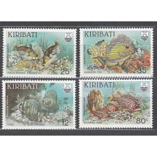Kiribati - Correo Yvert 130/3 ** Mnh Fauna. Peces