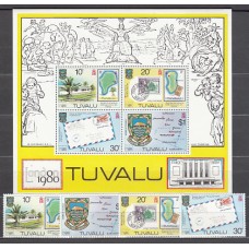 Tuvalu - Correo Yvert 130/3+H 4 ** Mnh