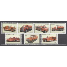 Nicaragua - Correo 1983 Yvert 1300/2 + A 1042/5 ** Mnh Coches de bomberos