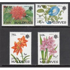 Maldives - Correo Yvert 1303/6 ** Mnh  Flores