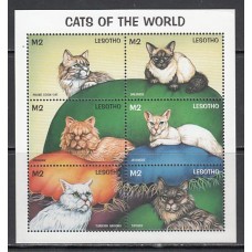 Lesotho - Correo Yvert 1309/14 ** Mnh  Fauna gatos