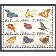 Liberia - Correo 1996 Yvert 1310/8 ** Mnh  Fauna mariposas