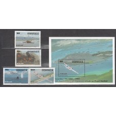 Dominica - Correo 1991 Yvert 1320/3+Hb 191 ** Mnh Ataque a Pearl Harbor