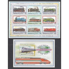 Grenada-Grenadines - Correo Yvert 1326/34+H.243 ** Mnh Trenes