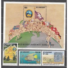 San Vicente - Correo Yvert 1334/6+H.139 ** Mnh Scoutismo