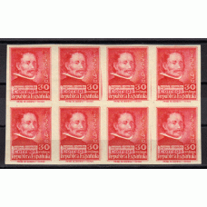 España II República 1937 Edifil 726s ** Mnh  Bonito bloque de 8 sellos